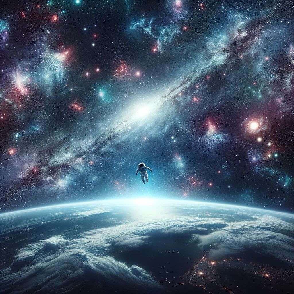 an astronaut, digital art, infinity